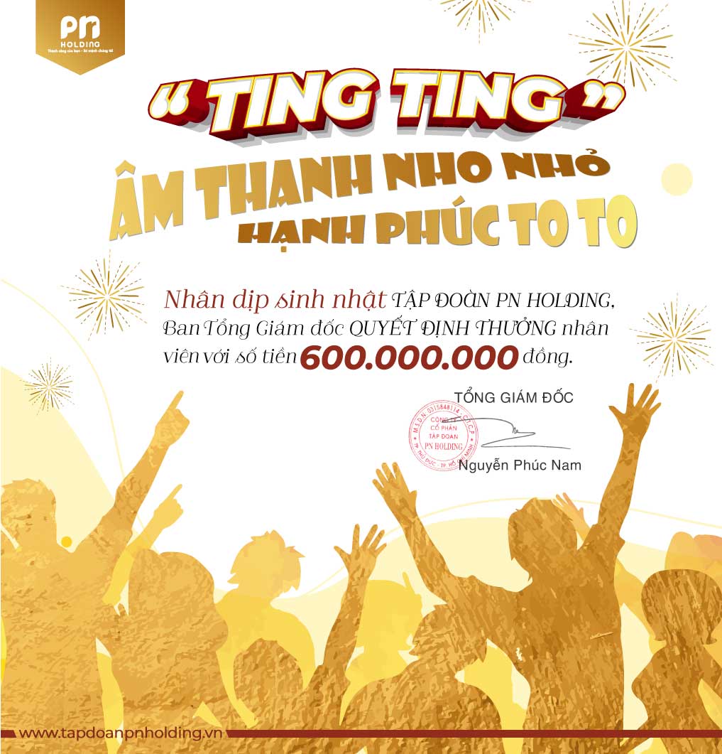 PN Holding tặng nhân viên 600 triệu đồng nhân ngày thành lập